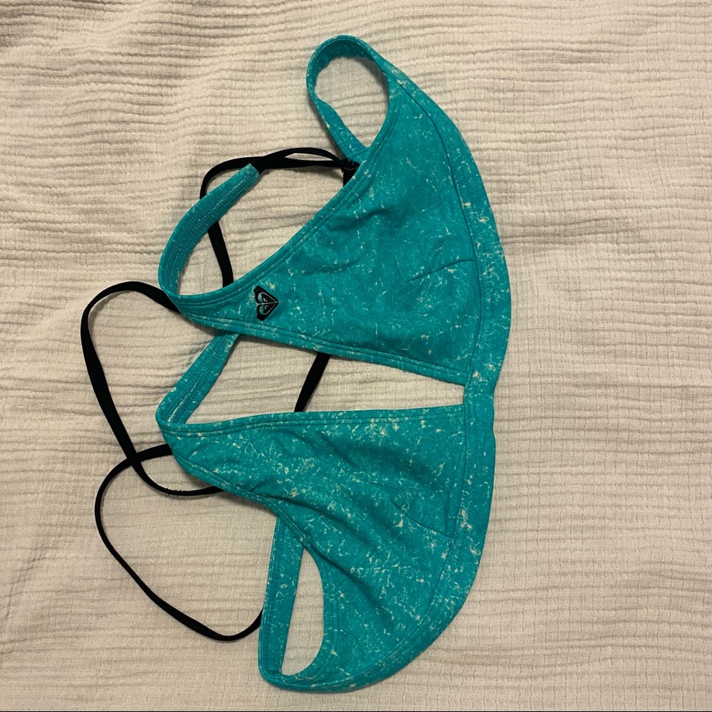 Roxy racer back bathing suit top.